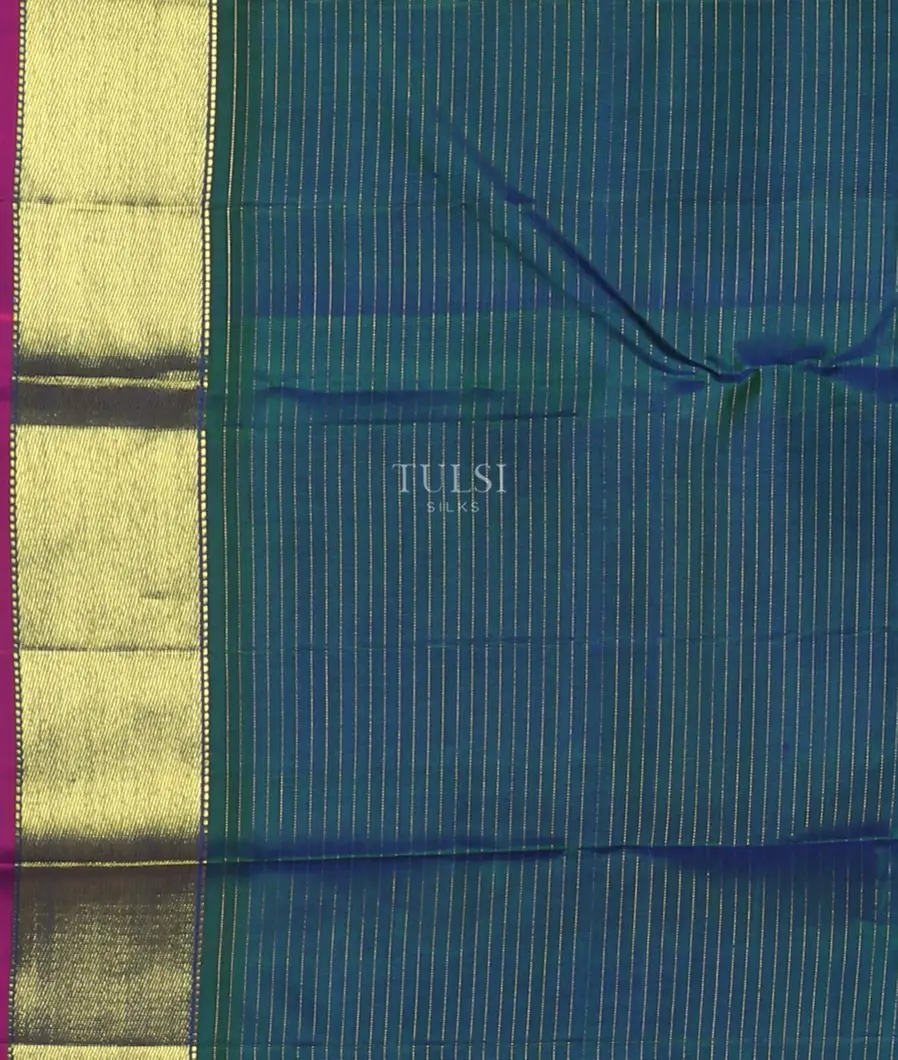 Peacock Blue Handwoven Kanjivaram Silk Saree T4659373