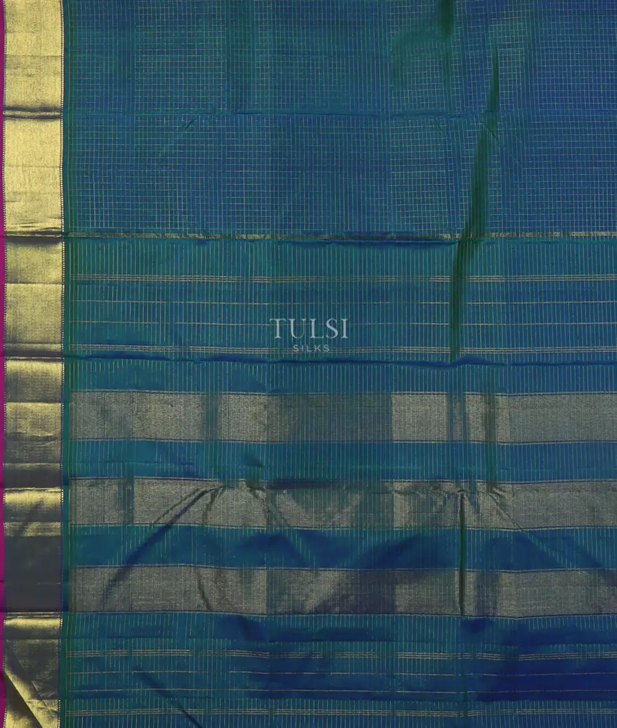 Peacock Blue Handwoven Kanjivaram Silk Saree T4659374