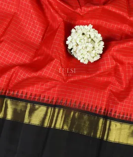 Red Handwoven Kanjivaram Silk Saree T4486692