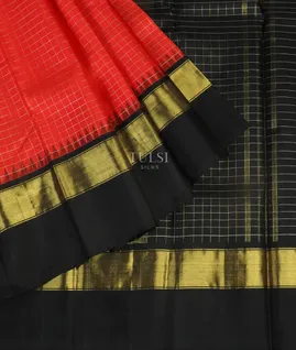 Red Handwoven Kanjivaram Silk Saree T4486694