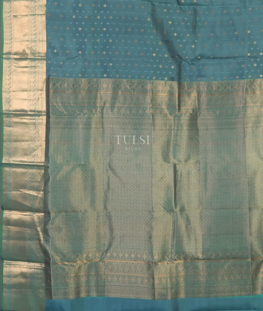 Greyish blue Soft Silk Saree T4810794