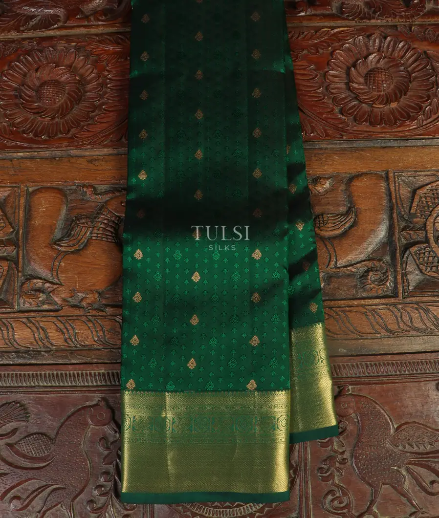 Bottle green Soft Silk Saree T481165-image