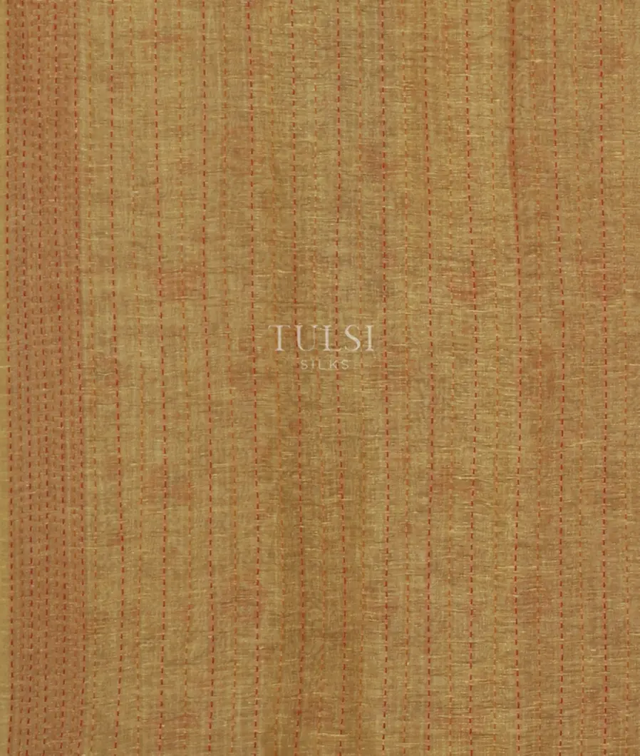 Beige Linen Printed Saree T4781623