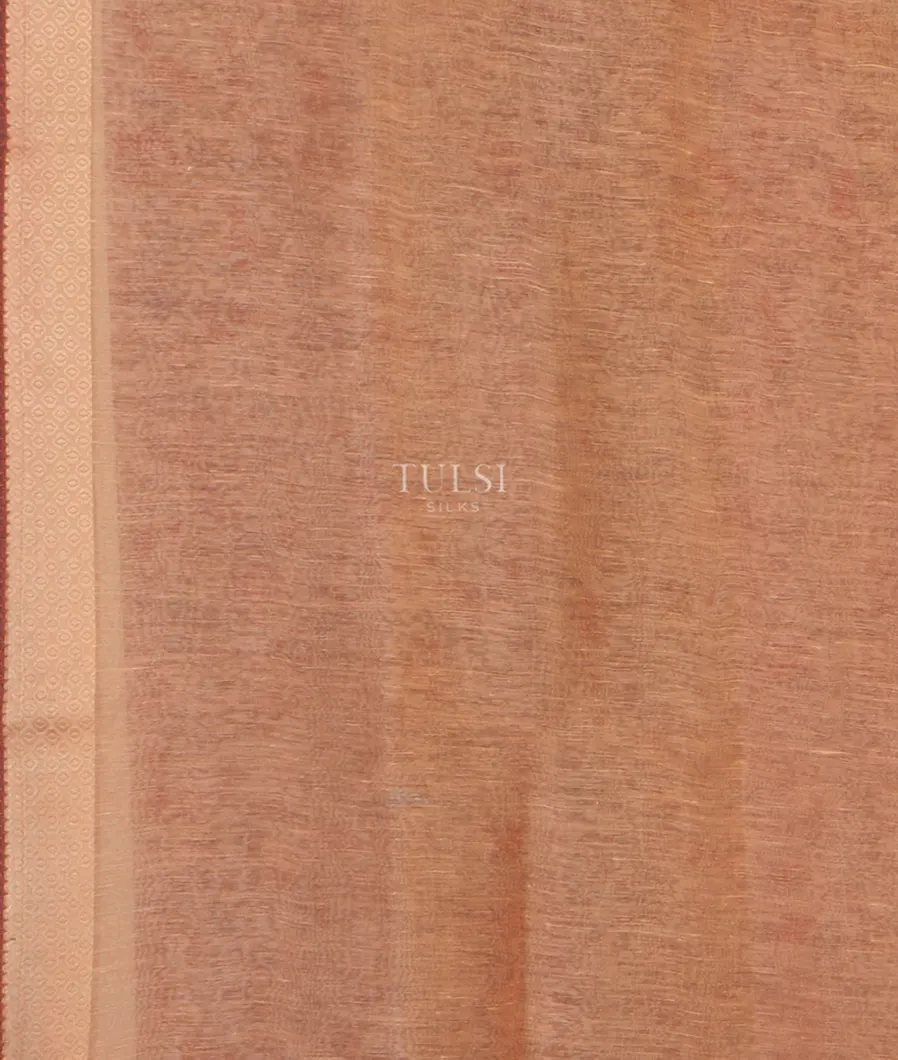 Peach Linen Printed Saree T4645583