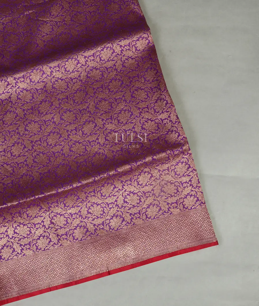 Purple Banaras Silk Saree T457618-image