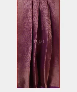 Purple Banaras Silk Saree T4576182