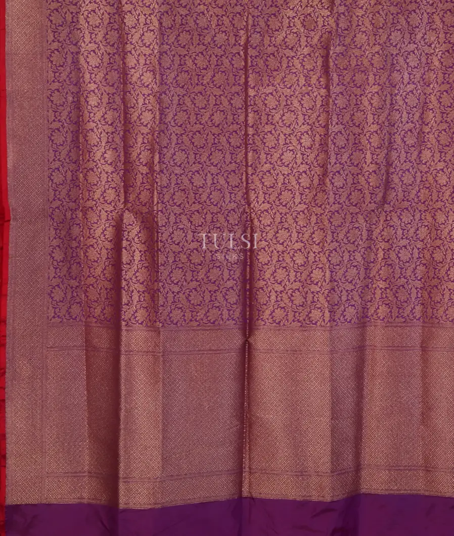 Purple Banaras Silk Saree T4576184