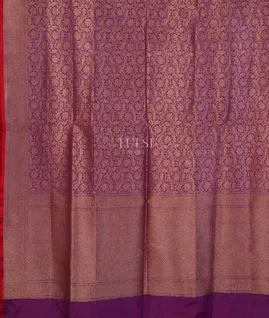 Purple Banaras Silk Saree T4576184