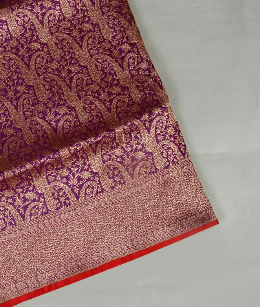 Purple Banaras Silk Saree T455717-image