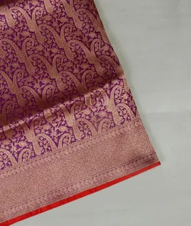 Purple Banaras Silk Saree T4557171