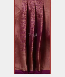 Purple Banaras Silk Saree T4557172