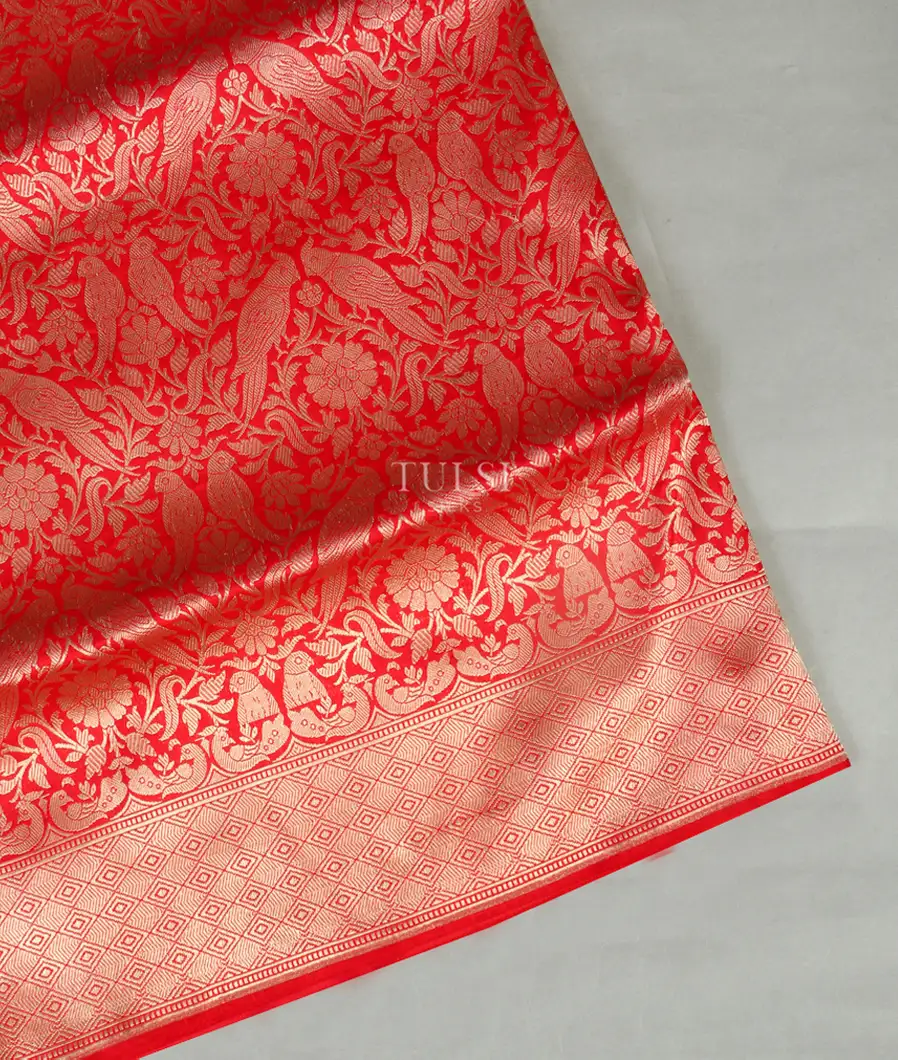 Red Banaras Silk Saree T425233-image