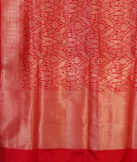 Red Banaras Silk Saree T4252334