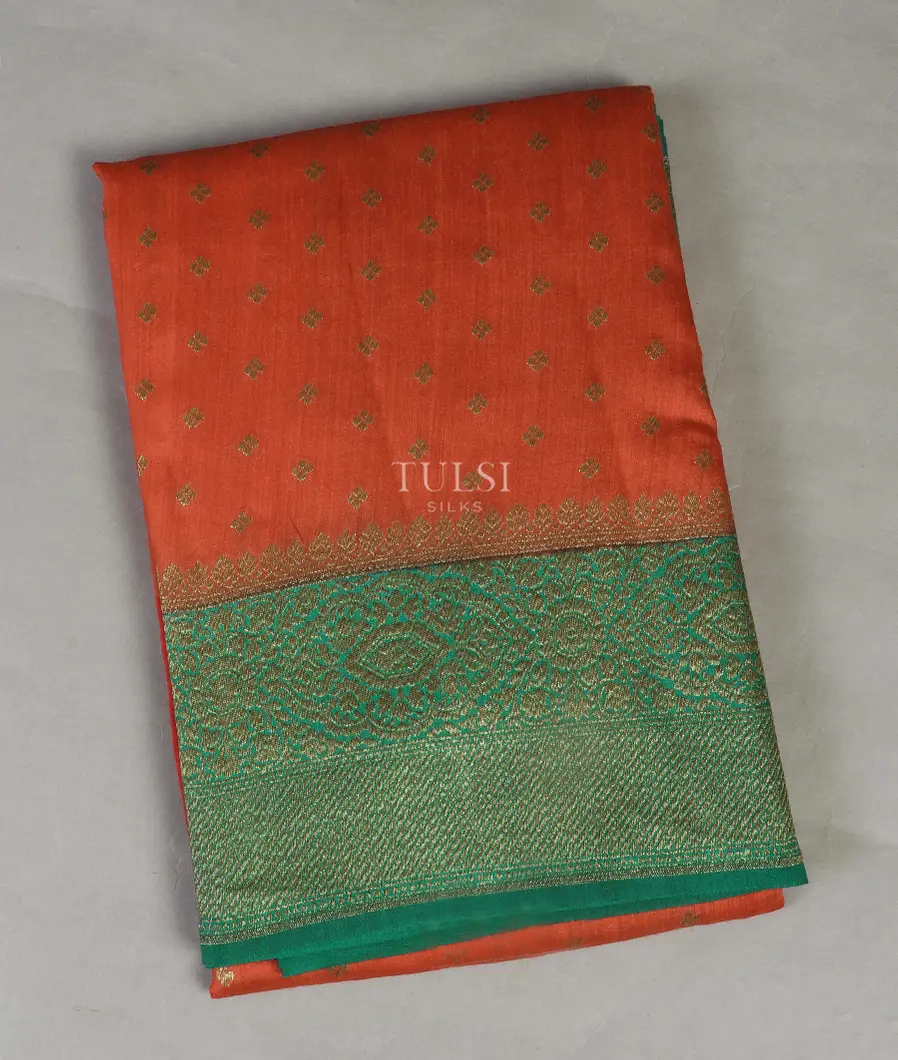 Rust Banaras Tussar Saree T436581-image