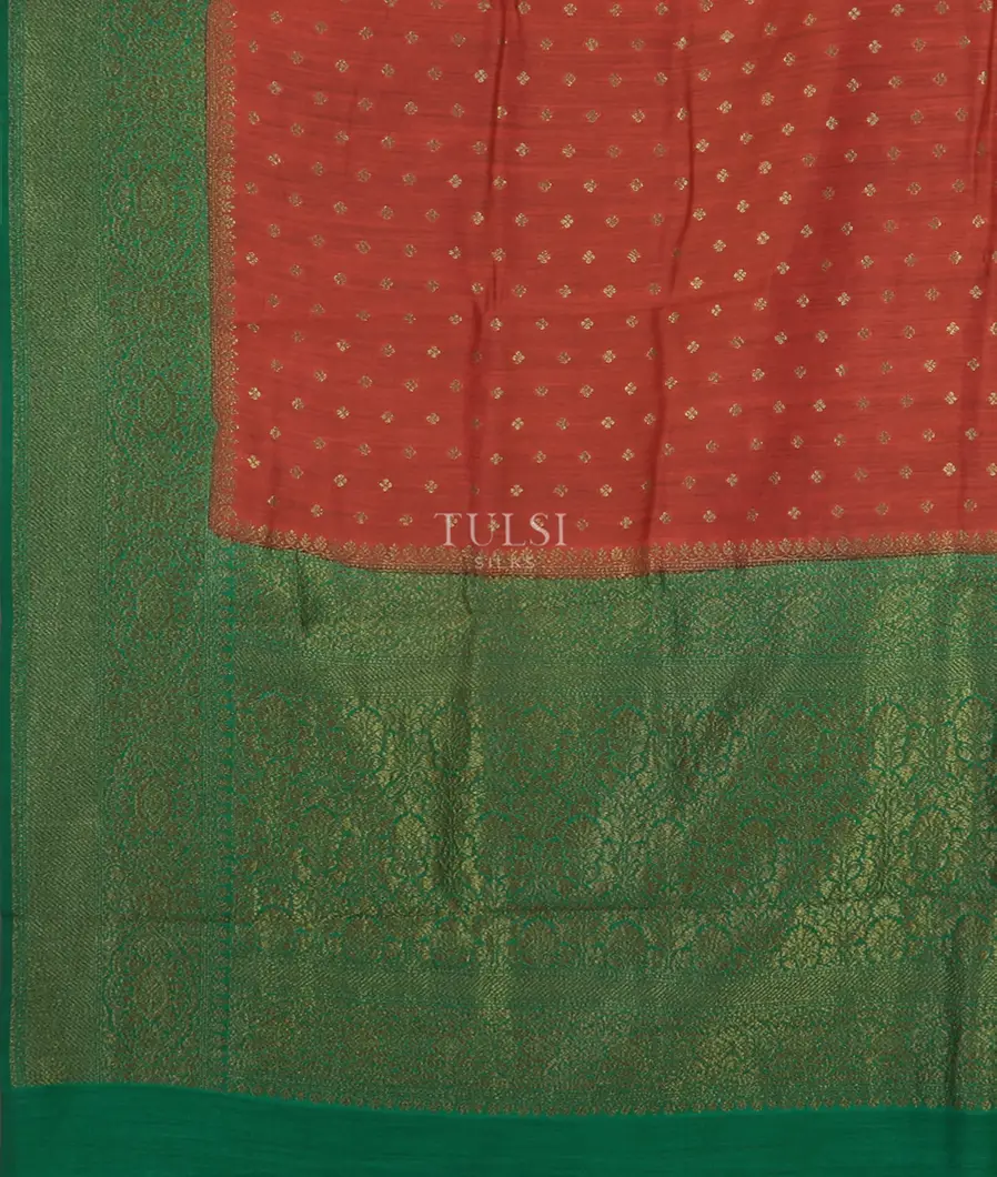 Rust Banaras Tussar Saree T4365814