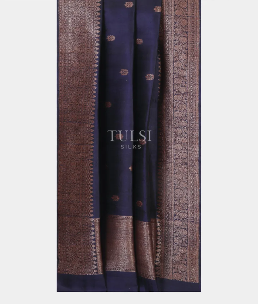 Blue Banaras Tussar Saree T4813002
