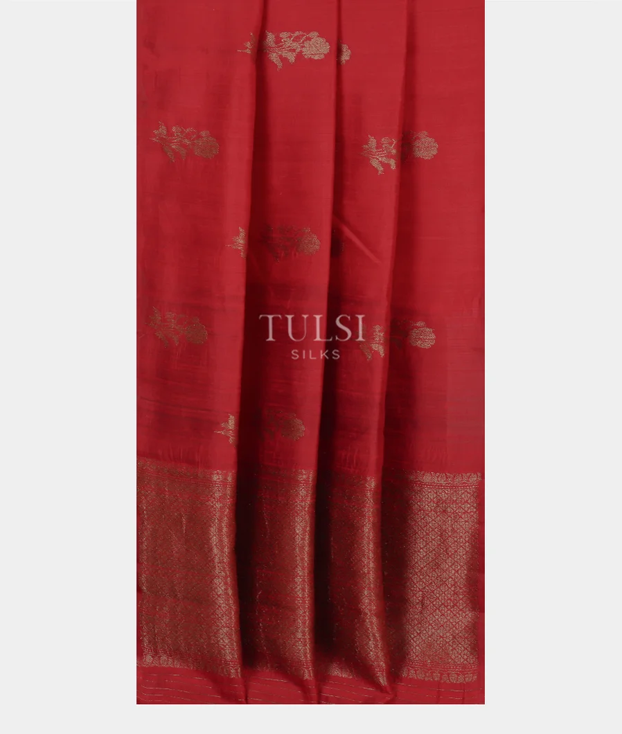 Red Banaras Tussar Saree T4813452