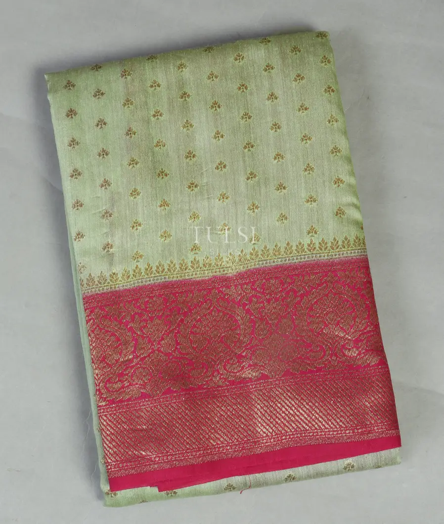 Green Banaras Tussar Saree T479321-image