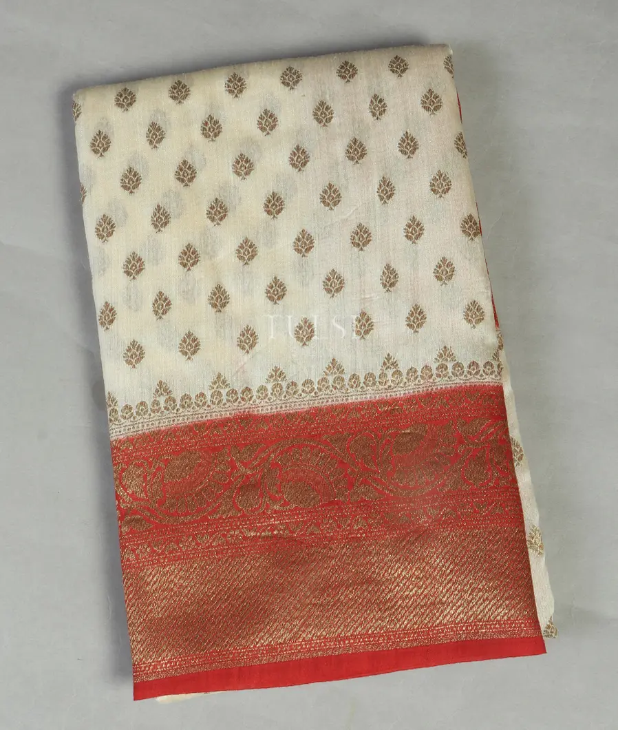 Off - White Banaras Tussar Saree T479337-image