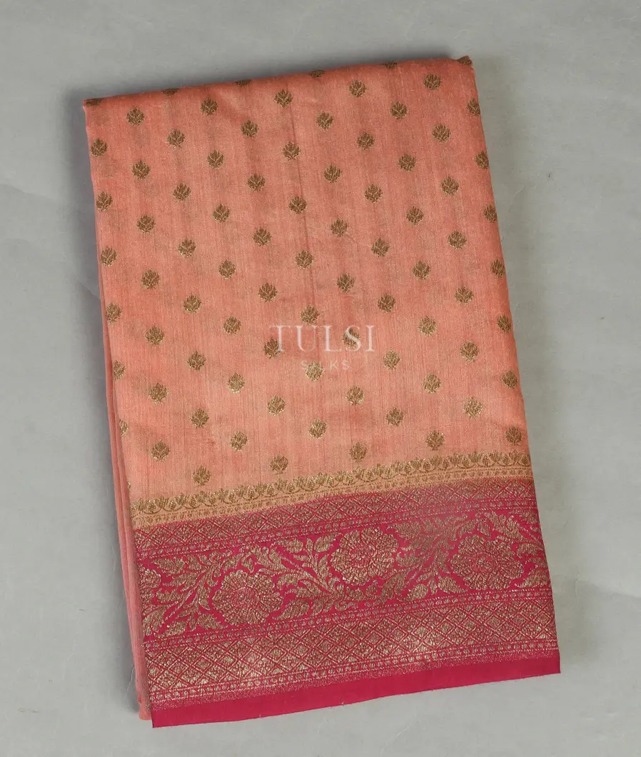 Peach Banaras Tussar Saree T479315-image