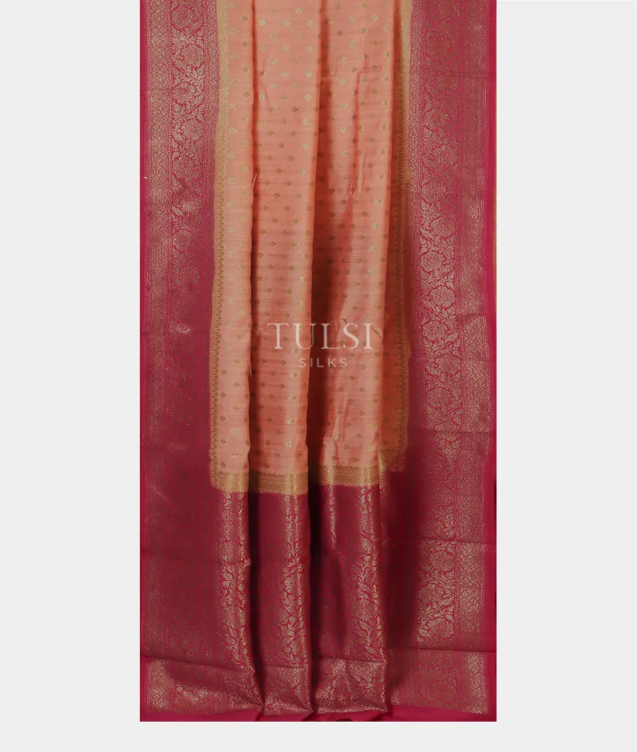 Peach Banaras Tussar Saree T4793152