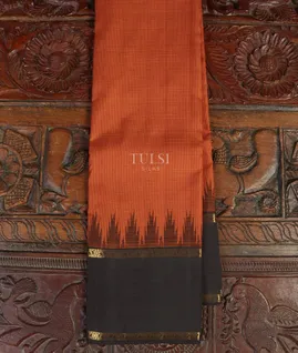Orange Handwoven Kanjivaram Silk Saree T4680701