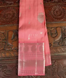 Pink Handwoven Kanjivaram Silk Saree T4791741