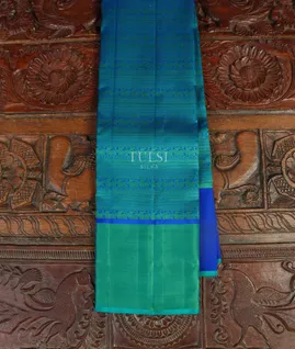 Blue Handwoven Kanjivaram Silk Saree T4798131