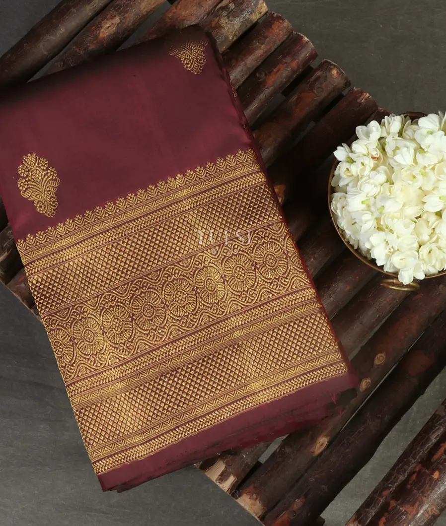 Maroon Handwoven Kanjivaram Silk Saree T465139-image
