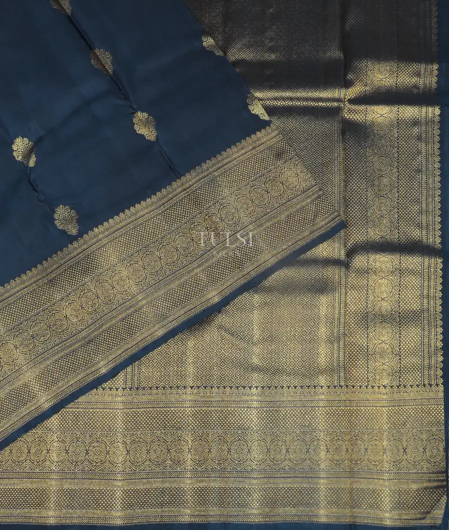 Blue Handwoven Kanjivaram Silk Saree T4651424