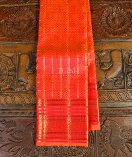 Orangish pink Handwoven Kanjivaram Silk Saree T4786501