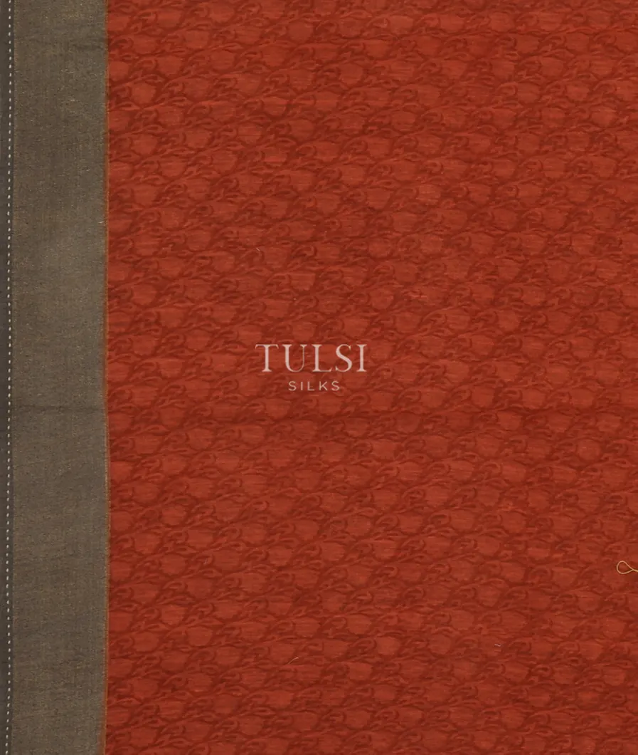 Rust Tussar Printed Saree T4794103