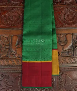 Green Handwoven Kanjivaram Silk Saree T4687981