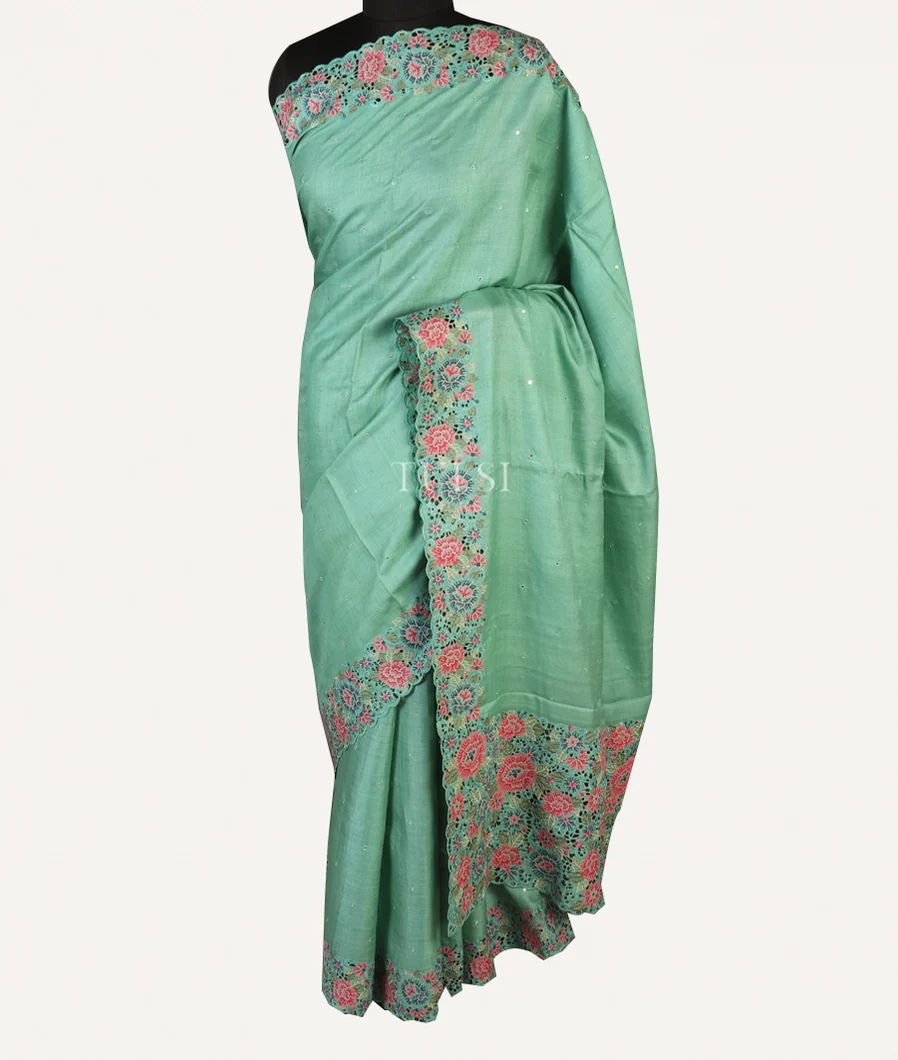 light-green-tussar-cutwork-saree-t473448-t473448-b