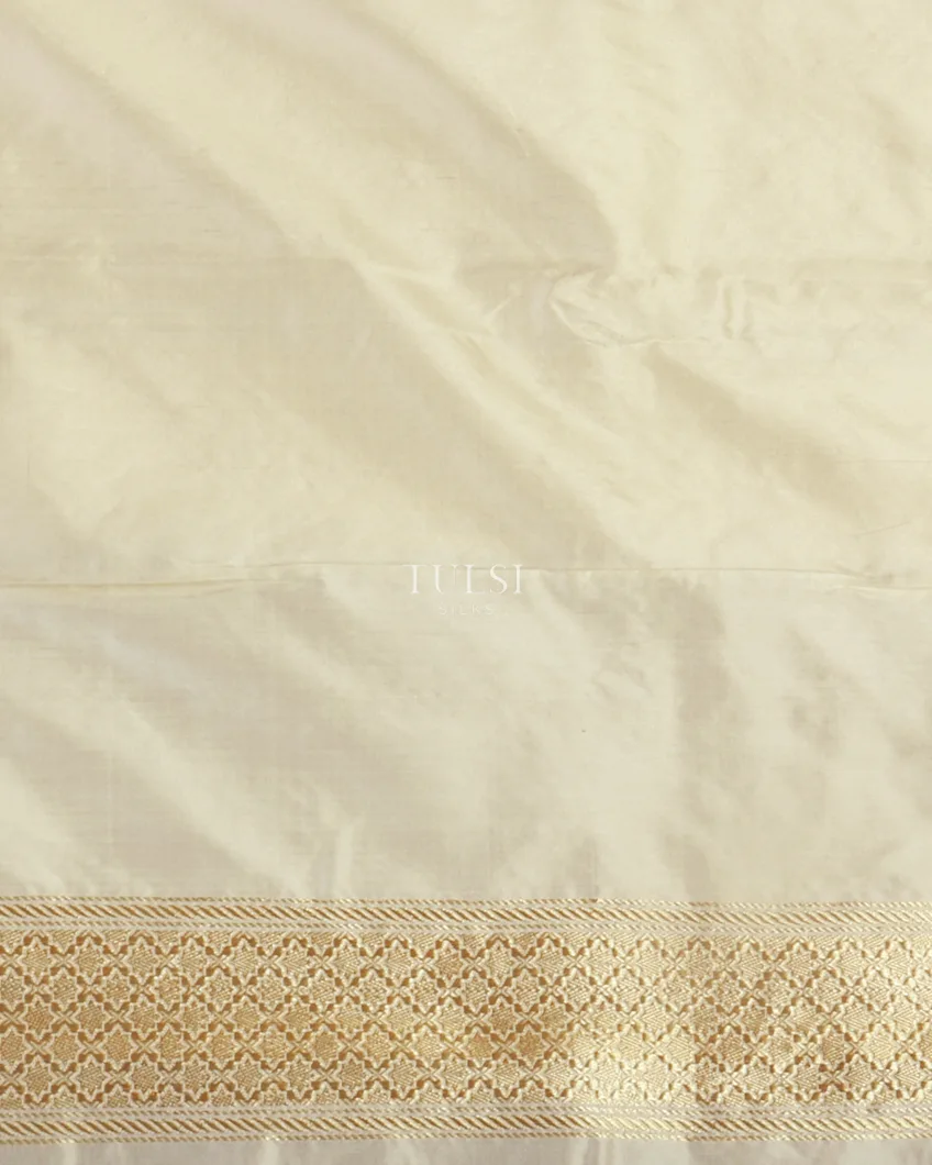 Off-White Banaras Silk Saree T4584873