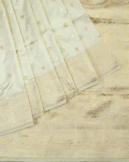 Off-White Banaras Silk Saree T4573732