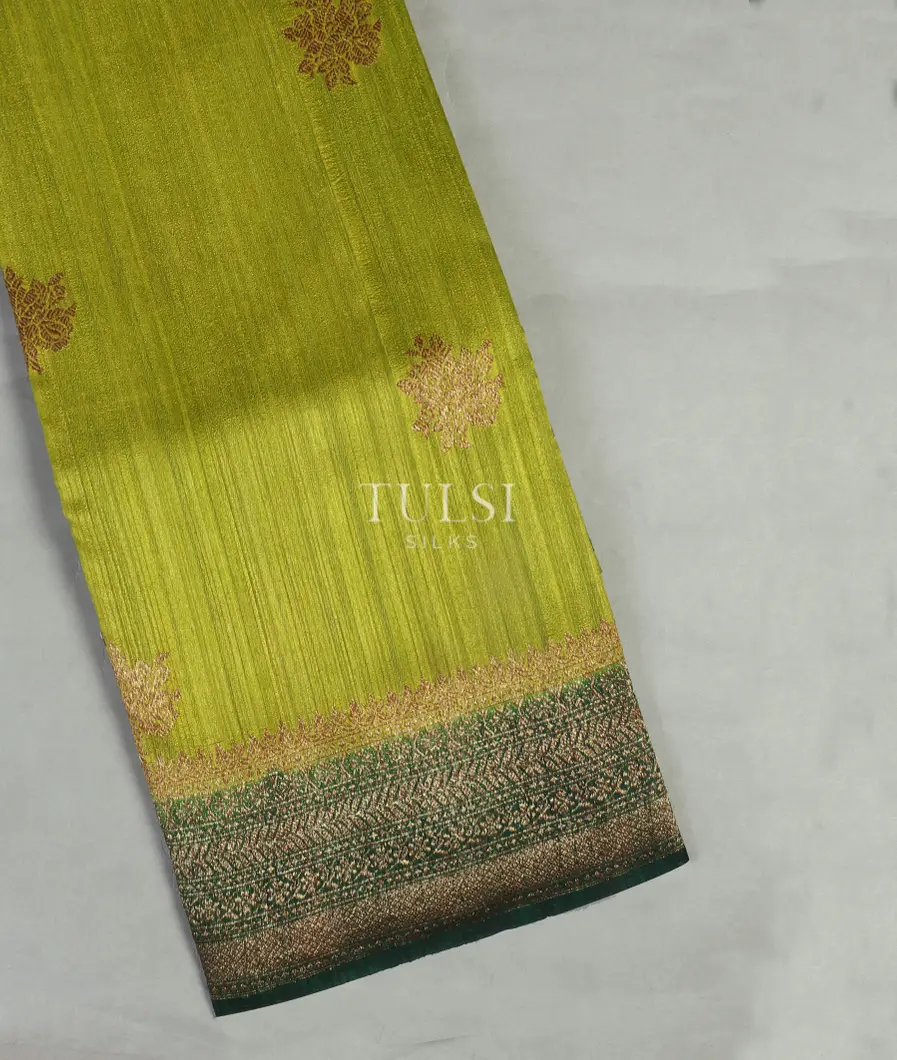 Light green Banaras Tussar Saree T478506-image