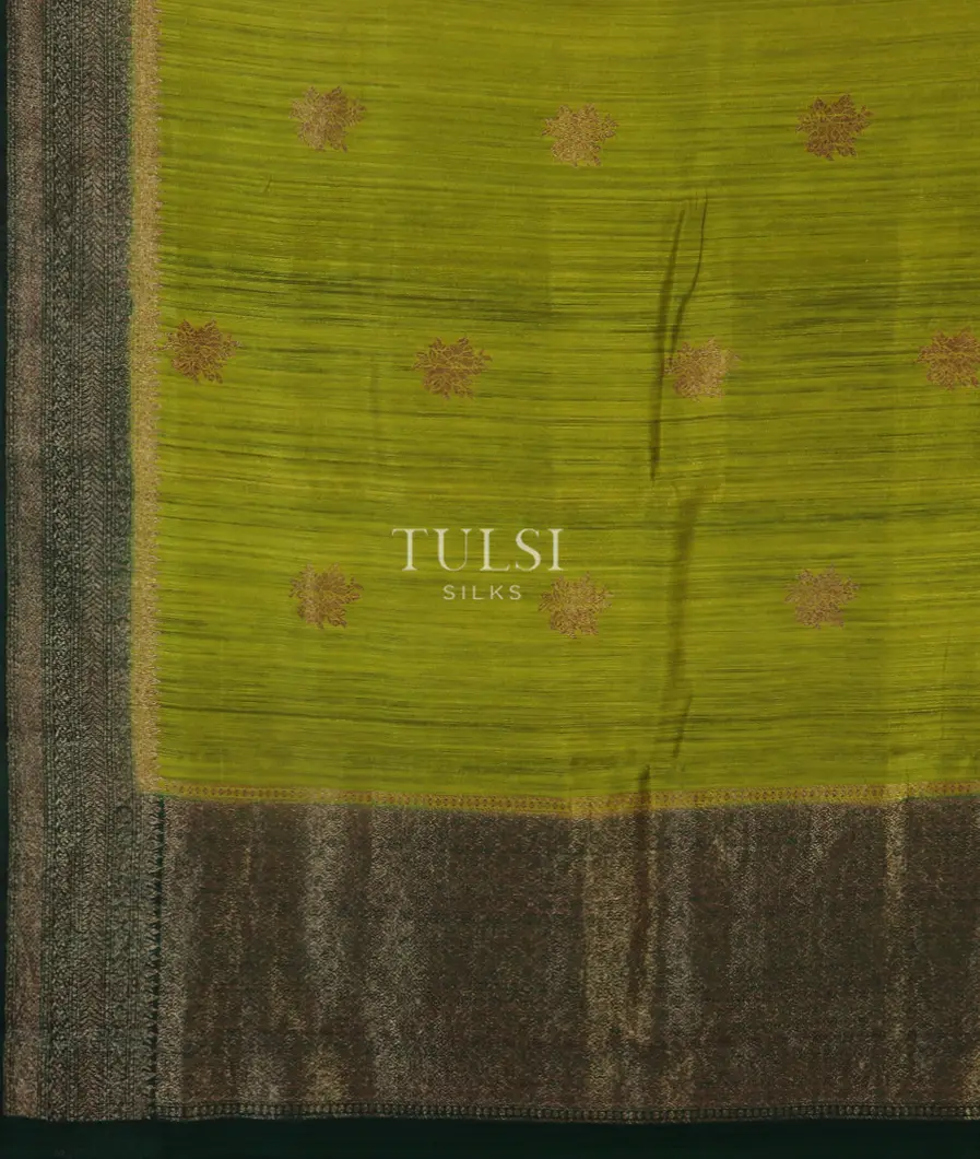 Light green Banaras Tussar Saree T4785064