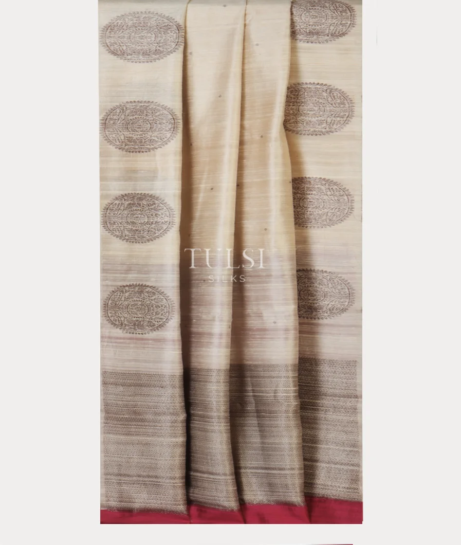 Off-White Banaras Tussar Saree  T4785392