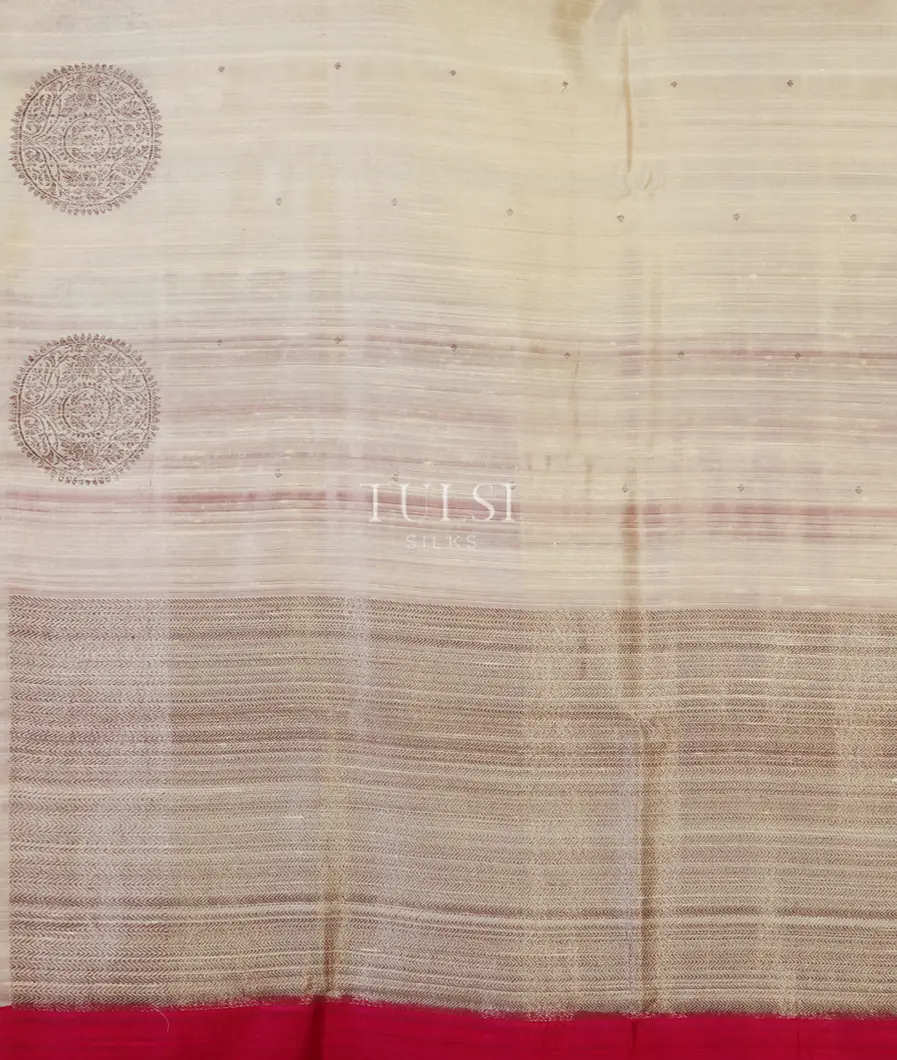 Off-White Banaras Tussar Saree  T4785394