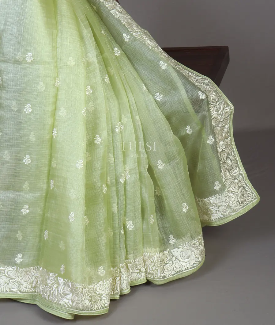 Green Silk Kota Embroidery Saree T484351-image