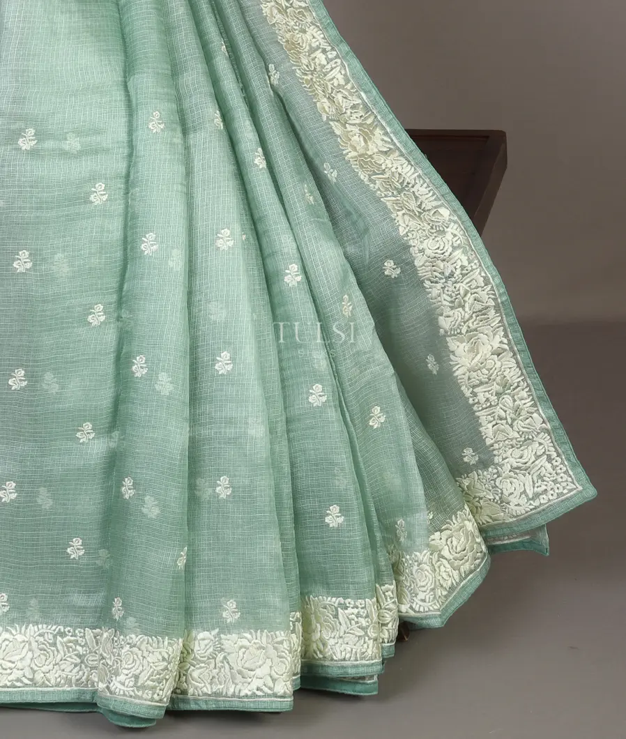 Blue Silk Kota Embroidery Saree T484356-image
