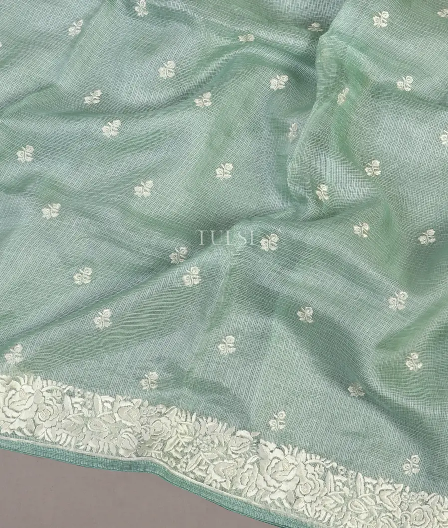 Blue Silk Kota Embroidery Saree T4843562