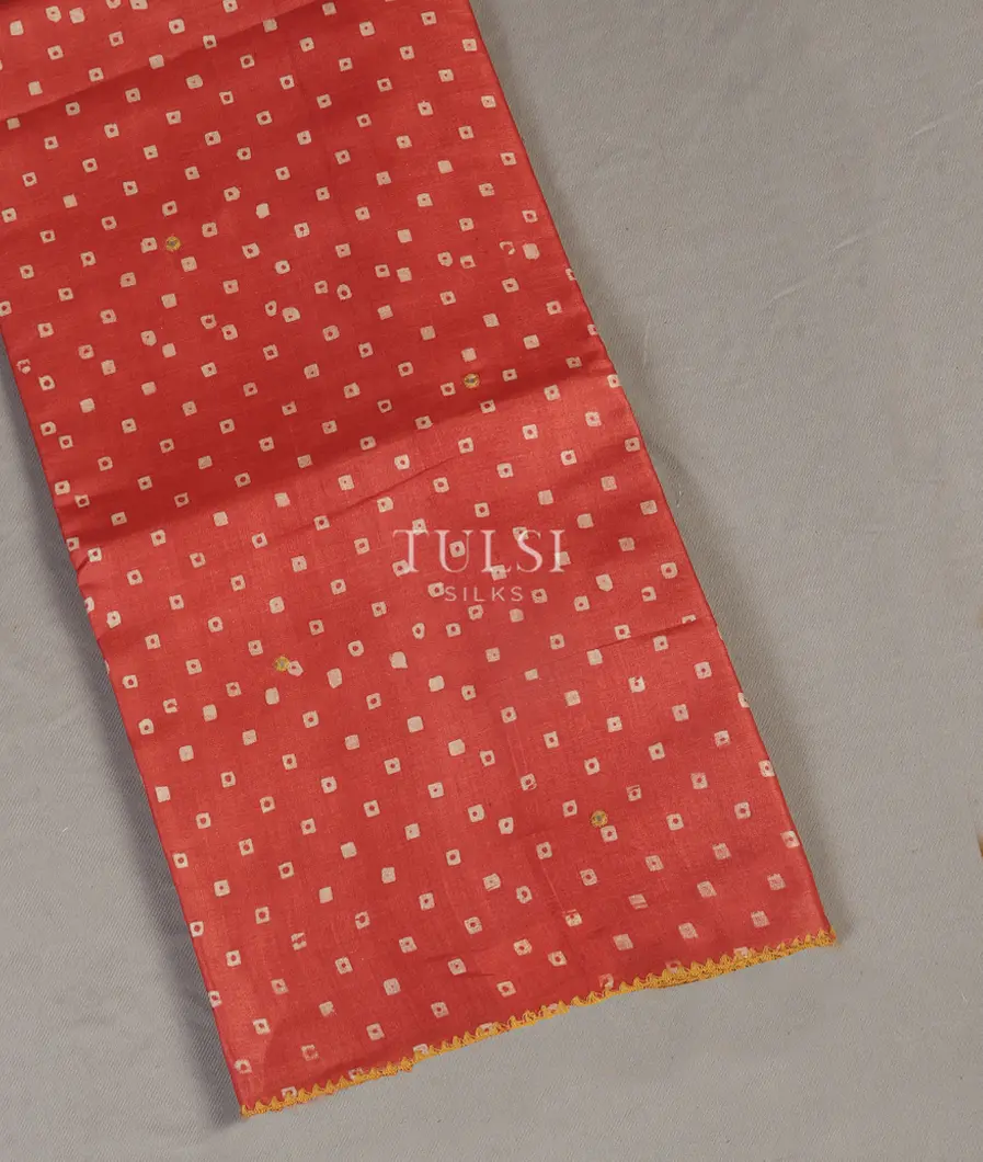 Red Tussar Printed Saree T482703-image