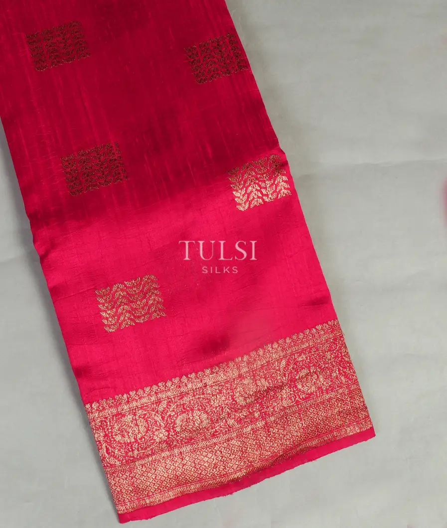 Magenta Banaras Tussar Saree T481349-image