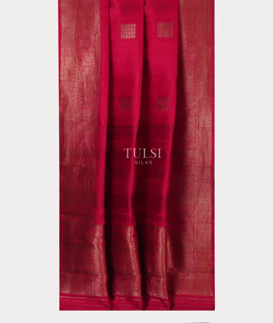 Magenta Banaras Tussar Saree T4813492