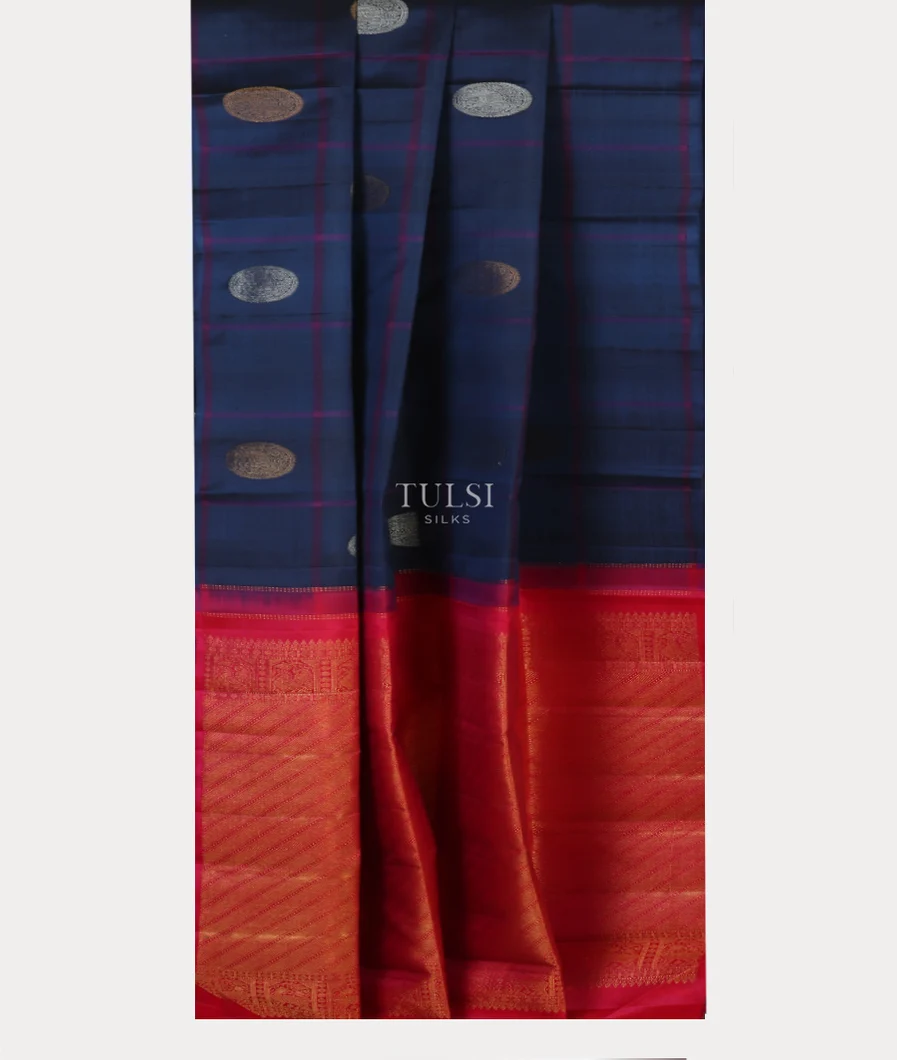 Blue Handwoven Kanjivaram Silk Saree T4786732