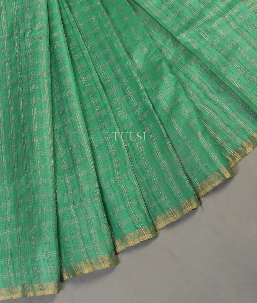 Green Woven Tussar Saree T484056-image
