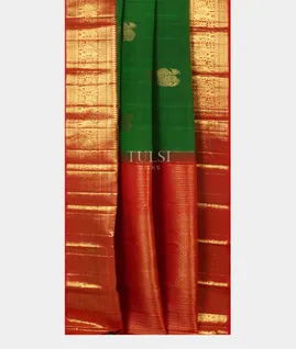 Green Handwoven Kanjivaram Silk Saree T4824582
