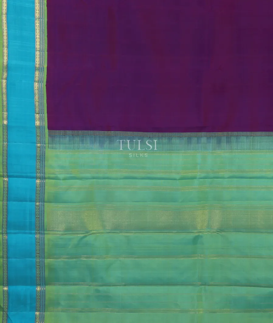 Purple Handwoven Kanjivaram Silk Saree T4652244